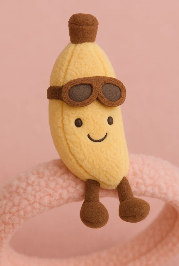 Banana Explorer Baby Plush Toy Headband – Adventure-Inspired Fruit Series