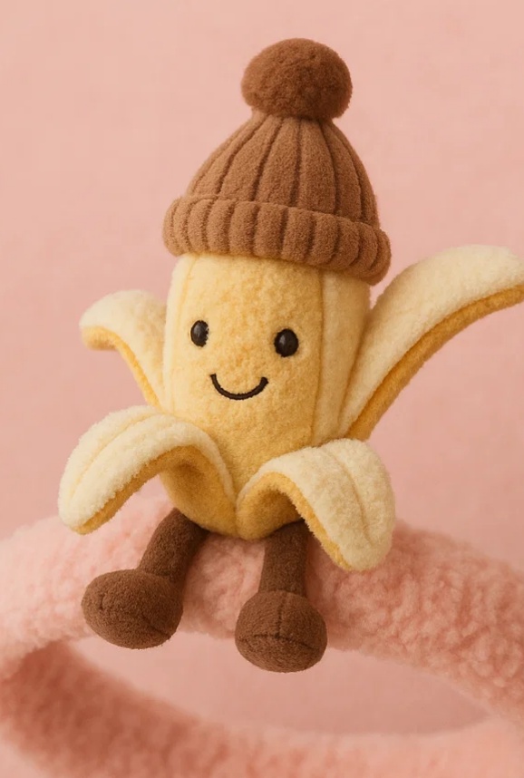Peeled Banana Baby Headband with Plush Hat – Playful Fruit Toy Design