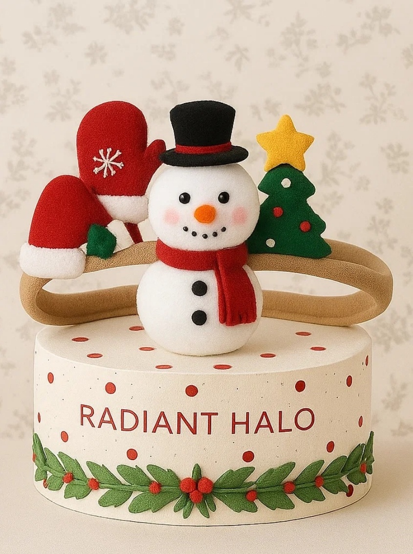 Faixa de Natal para Bebê com Papai Noel e Árvore – Acessório Macio e Encantador