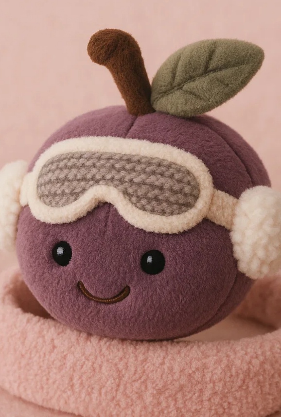 Beebipeapael ploomi mänguasjaga – Talvine versioon hallide prillidega