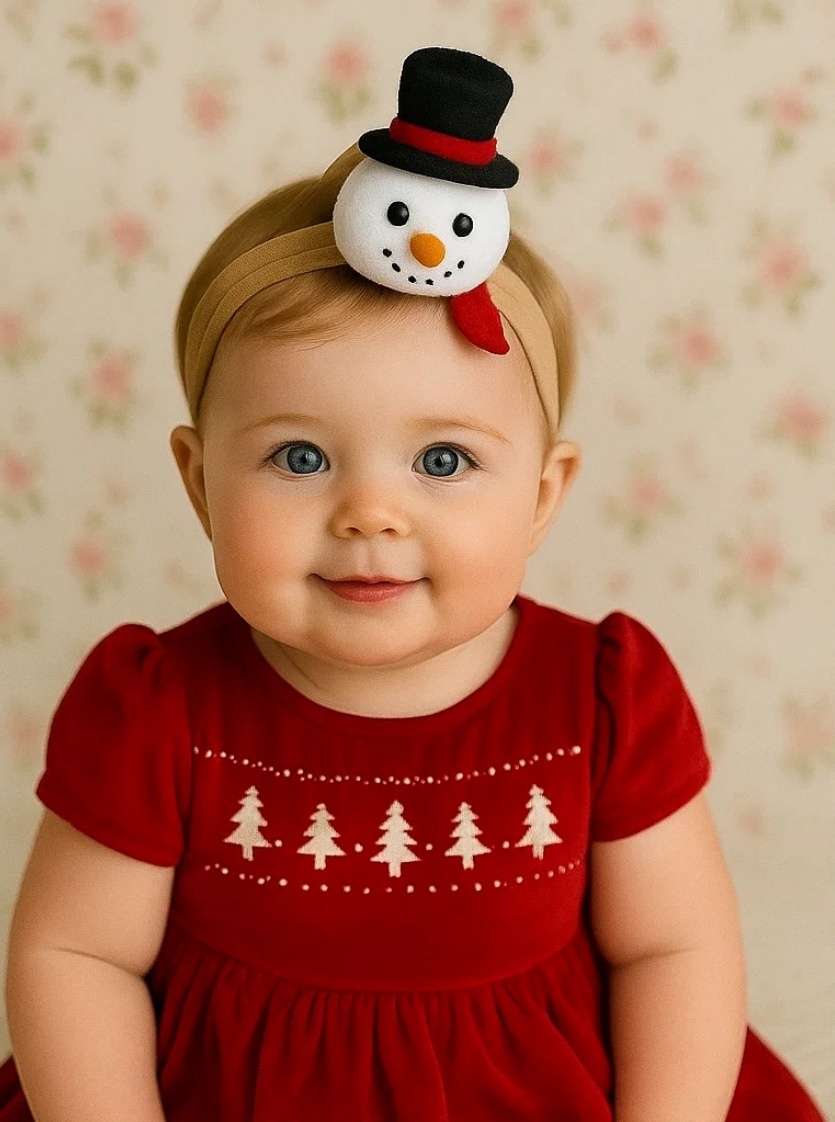 3D Christmas Snowman Cute Baby Headband