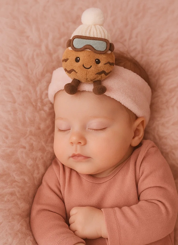 Ski Adventure Tiger Baby Plush Headband – Goggle Beanie Edition