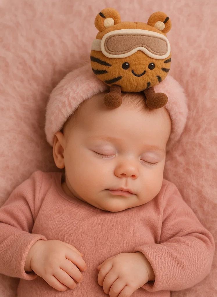 Tiger Goggle Baby Plush Headband – Ski Adventure Animal Edition