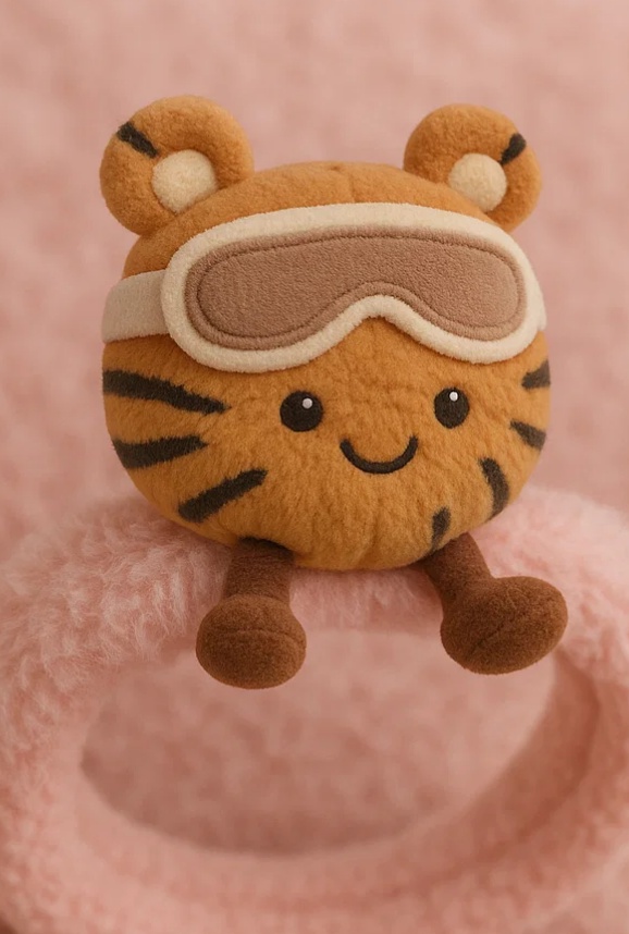 Tiger Goggle Baby Plush Headband – Ski Adventure Animal Edition