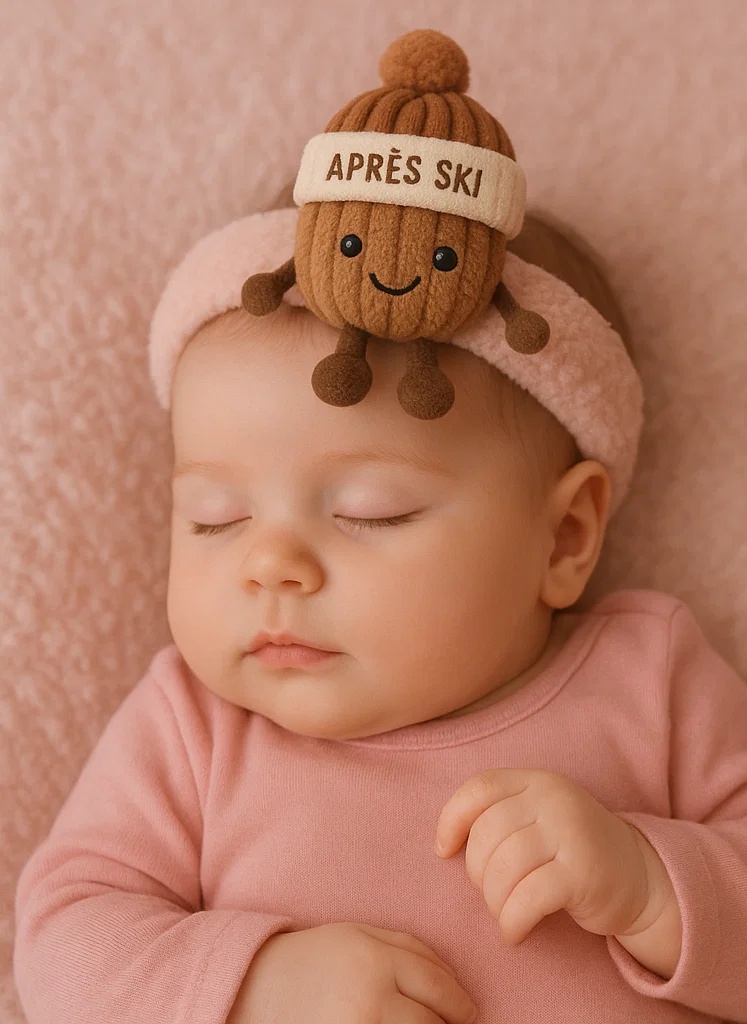 Après Ski Knit Nut Baby Plush Headband – Ribbed Brown Winter Style