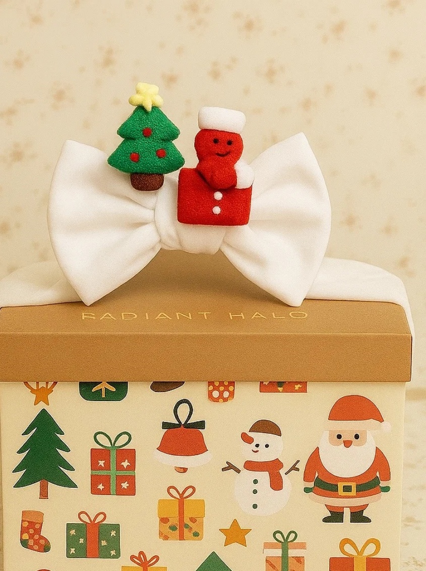 Christmas Gift and Tree Bow Baby Headband