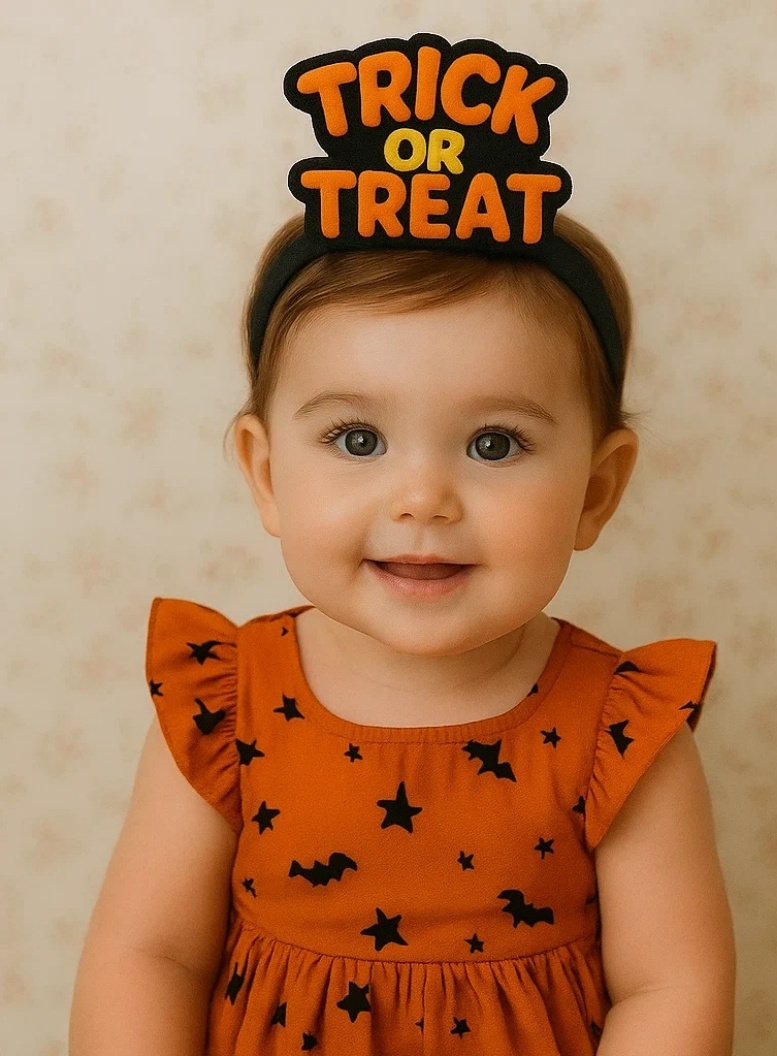 Trick or Treat ハロウィン ベビー ヘッドバンド ゴーストとパンプキン