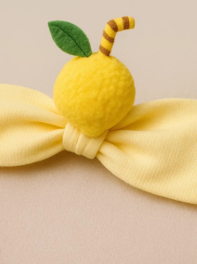 Faixa de Cabelo de Bebê com Suco de Limão – Acessório Refrescante de Verão