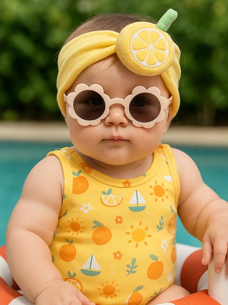 Fresh Lemon Slice Baby Headband | Soft Yellow Fruit Accessory
