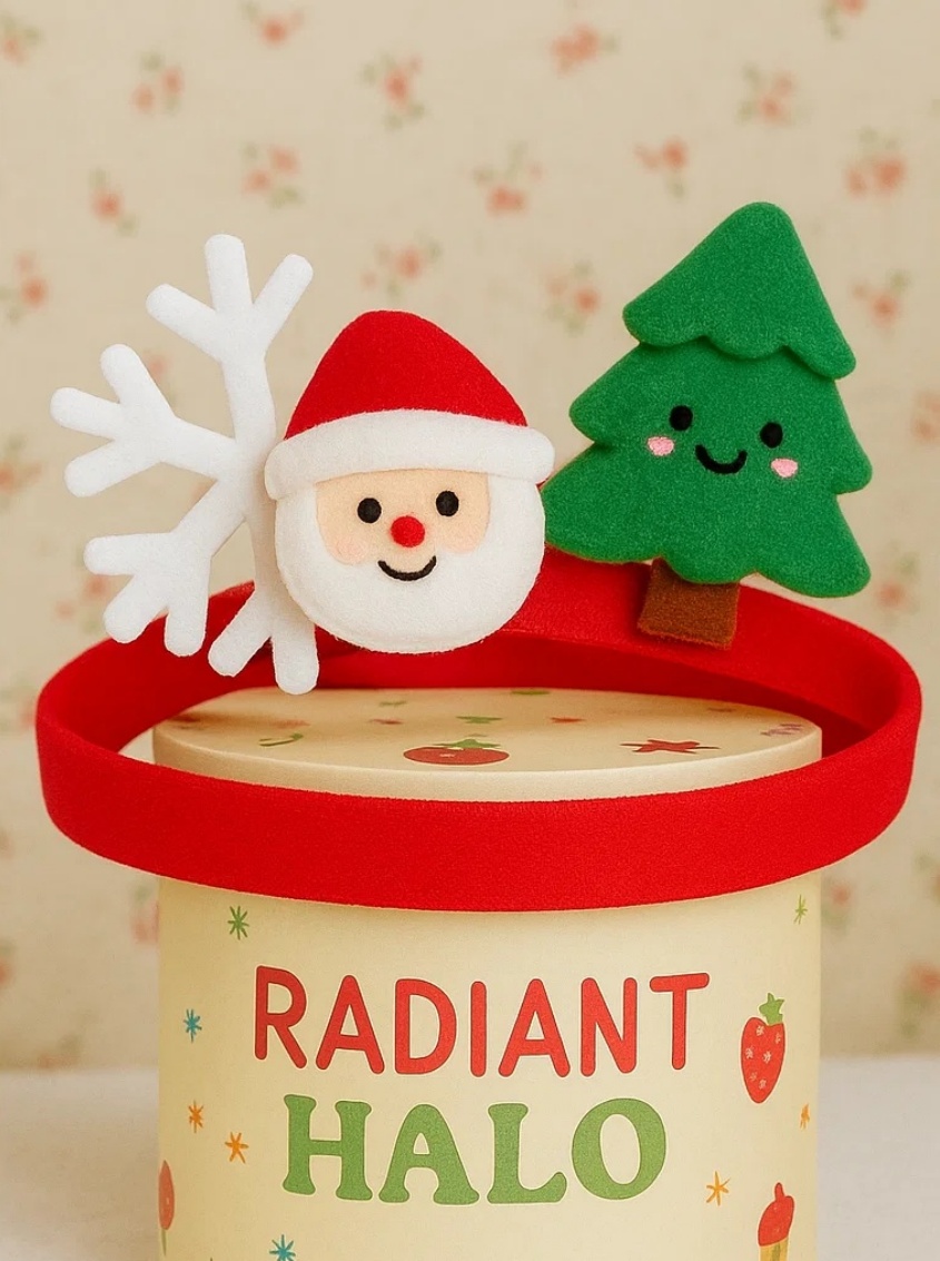 Diadema navideña para bebé con Papá Noel, copo de nieve y árbol de Navidad