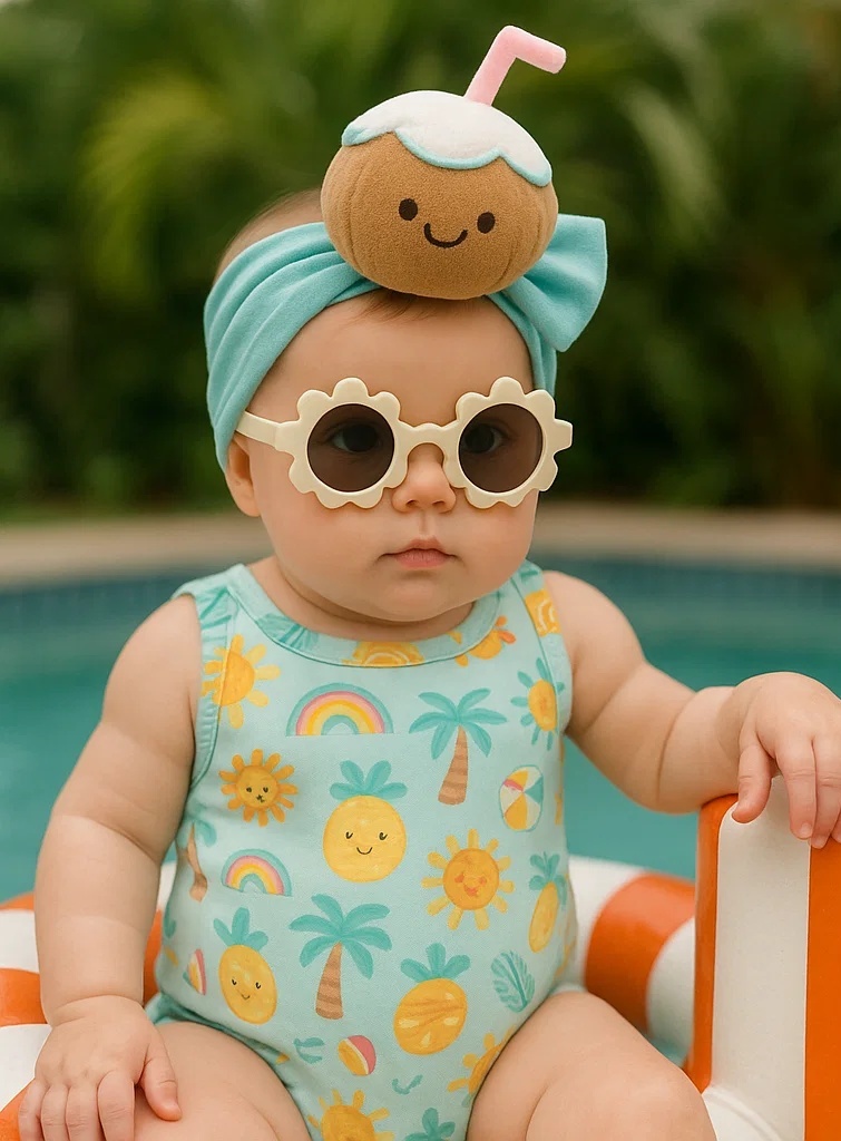 Coconut Water Baby Headband | Tropical Island Style Plush