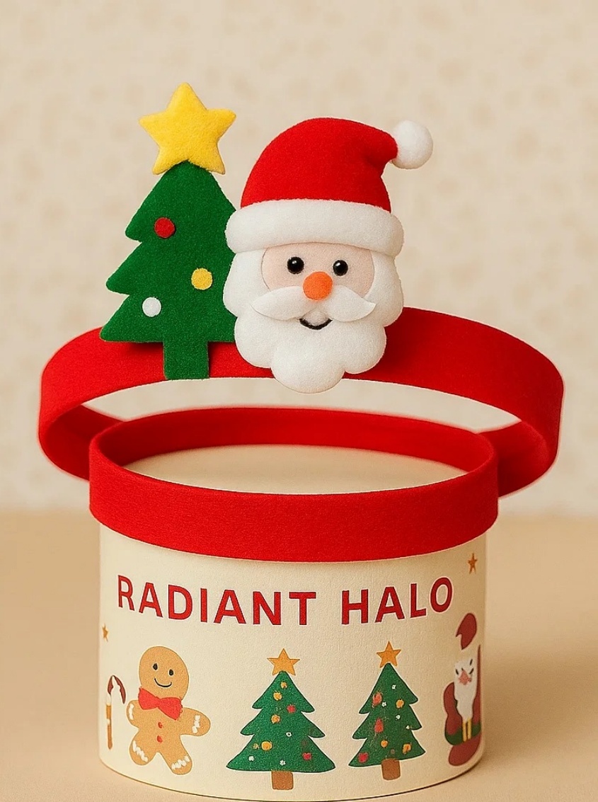 Bandeau de Noël bébé Père Noël et arbre avec étoile