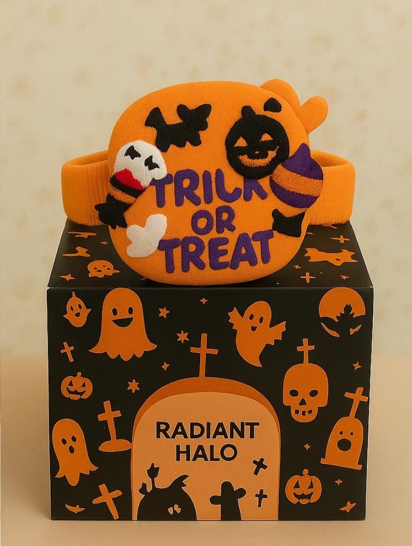 Trick or Treat Baby Headband pro Halloween s Dýněmi, Strašidly a Netopýry