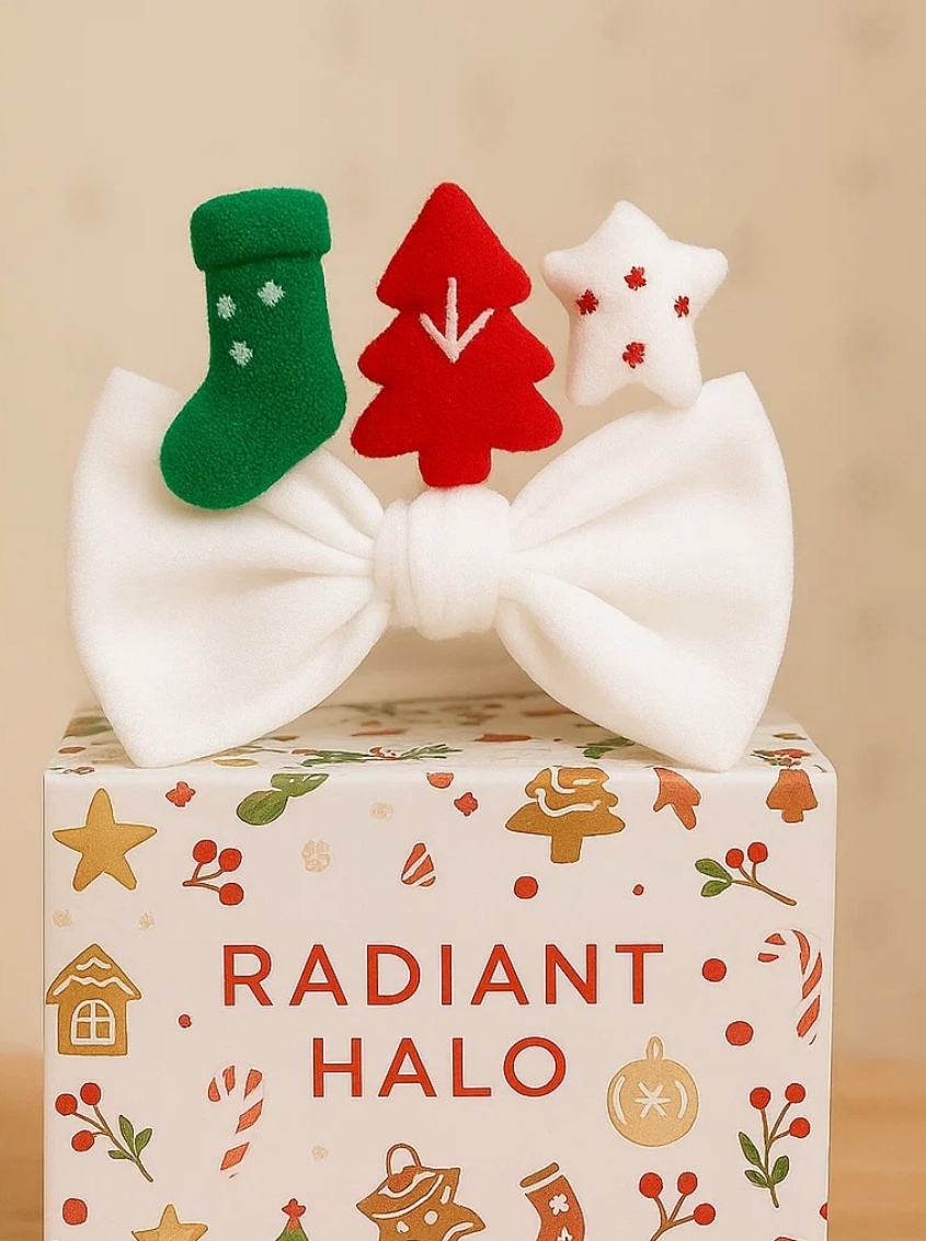 Christmas Tree and Star Bow Baby Headband