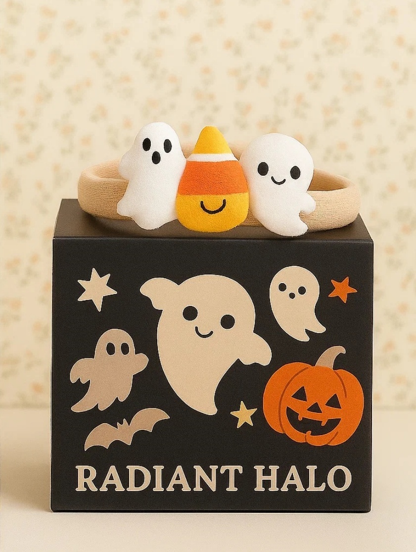 Trick or Treat Baby Headband – Cute Halloween Candy & Pumpkin Design