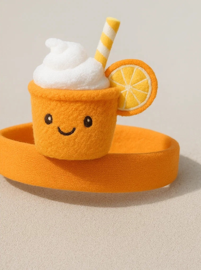 Orange Cream Baby Headband with Whipped Topping – Summer Drink Collection