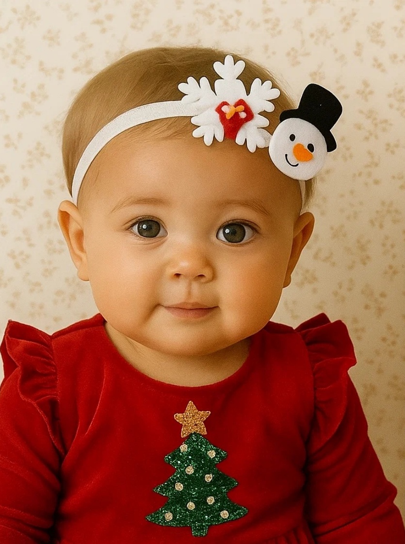 Double Snowman & Christmas Tree Holiday Headband