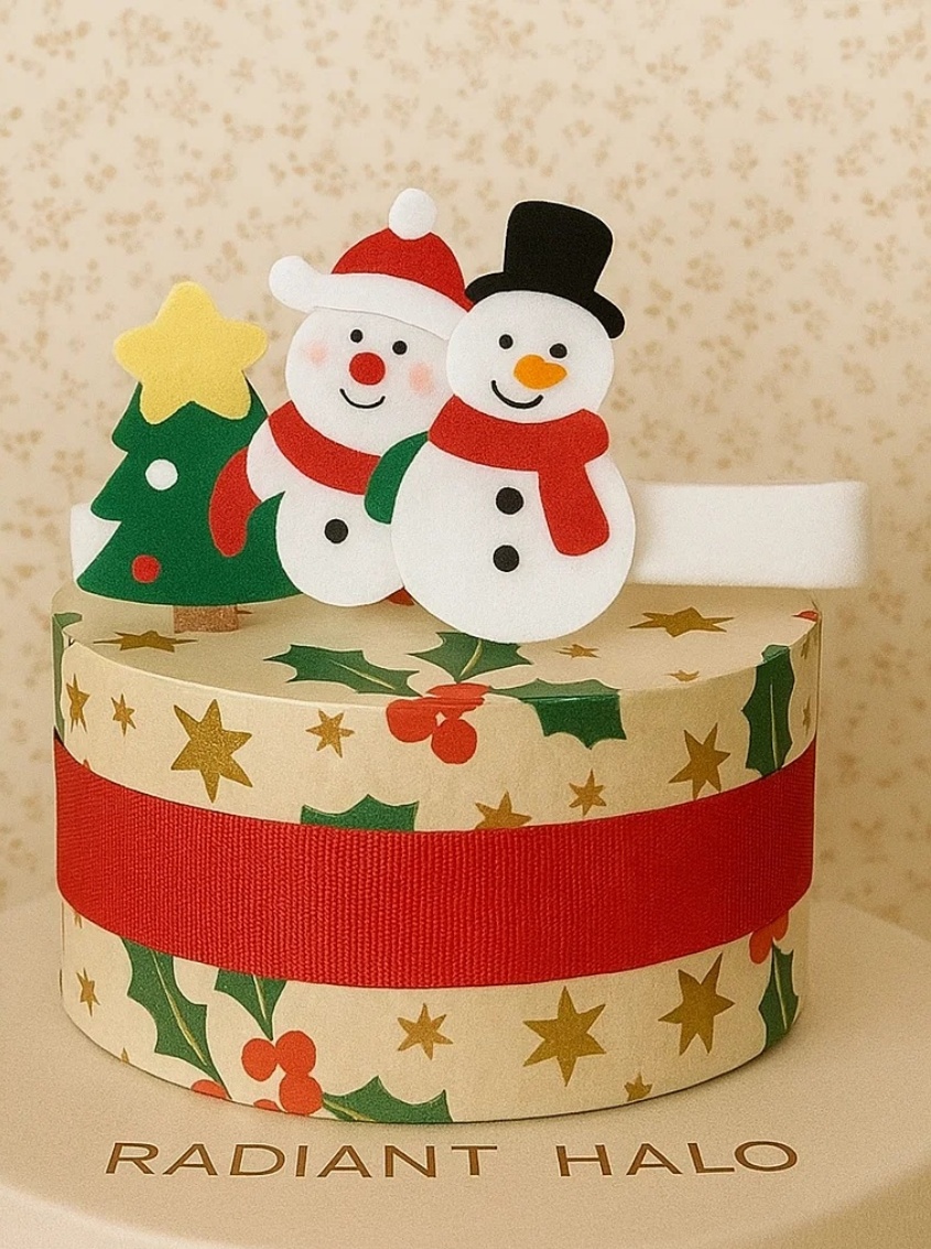 Double Snowman & Christmas Tree Holiday Headband