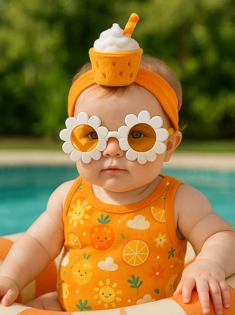Fresh Orange Cream Baby Headband – Adorable Summer Vibe