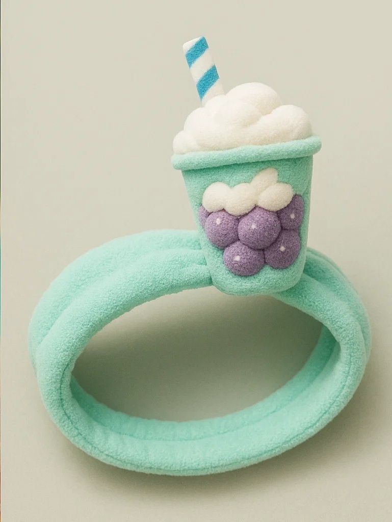 Beebipeapael Viinamarjajoogiga – Vahustatud Kattega | Grape Drink Baby Headband with Cream Top