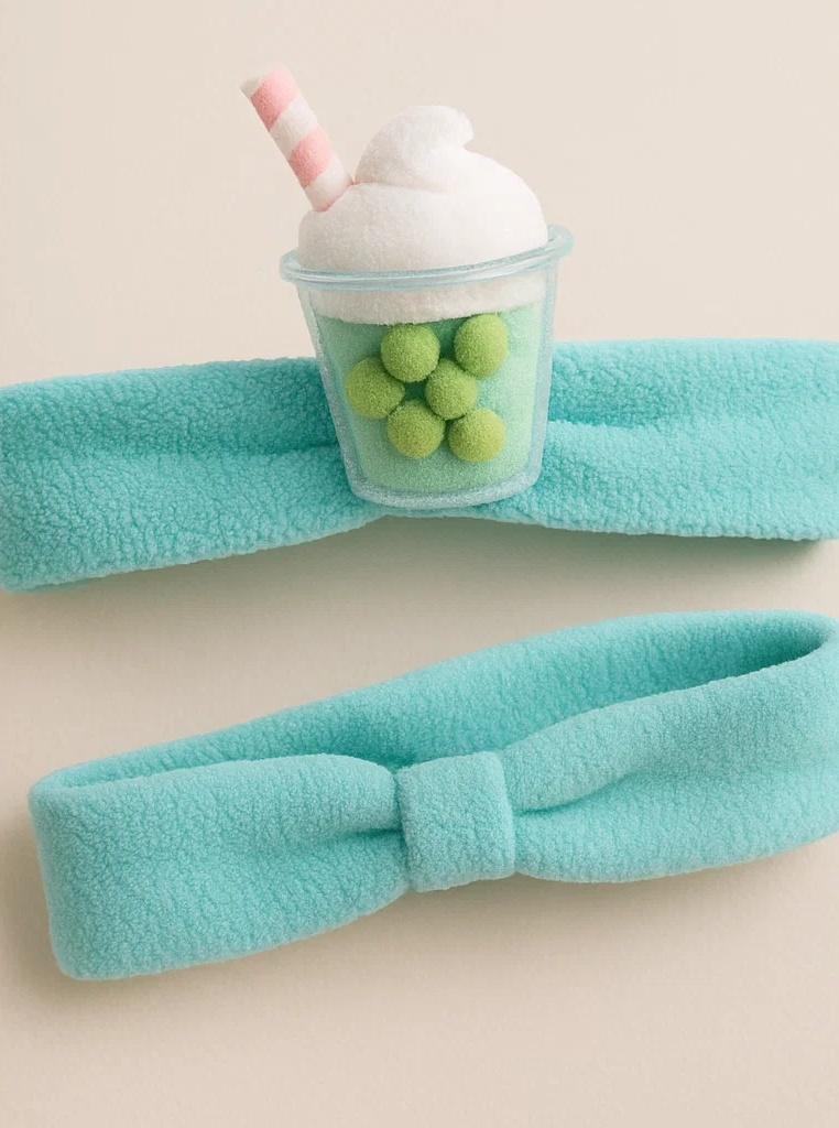 Letní Čelenka pro Miminka s Nápojem a Pěnovou Polevou | Baby Headband with Creamy Bubble Drink