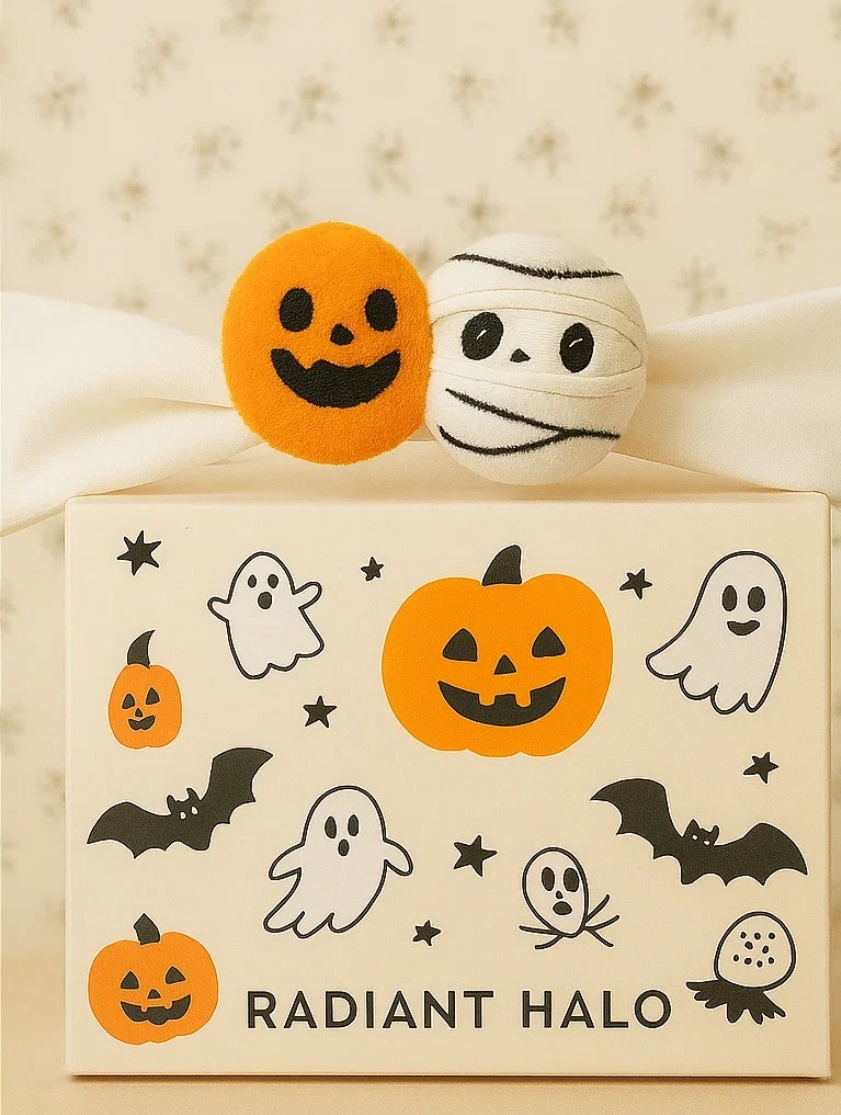 Diadema de bebé de Halloween con calabaza y momia – Cinta elástica suave para el cabello infantil