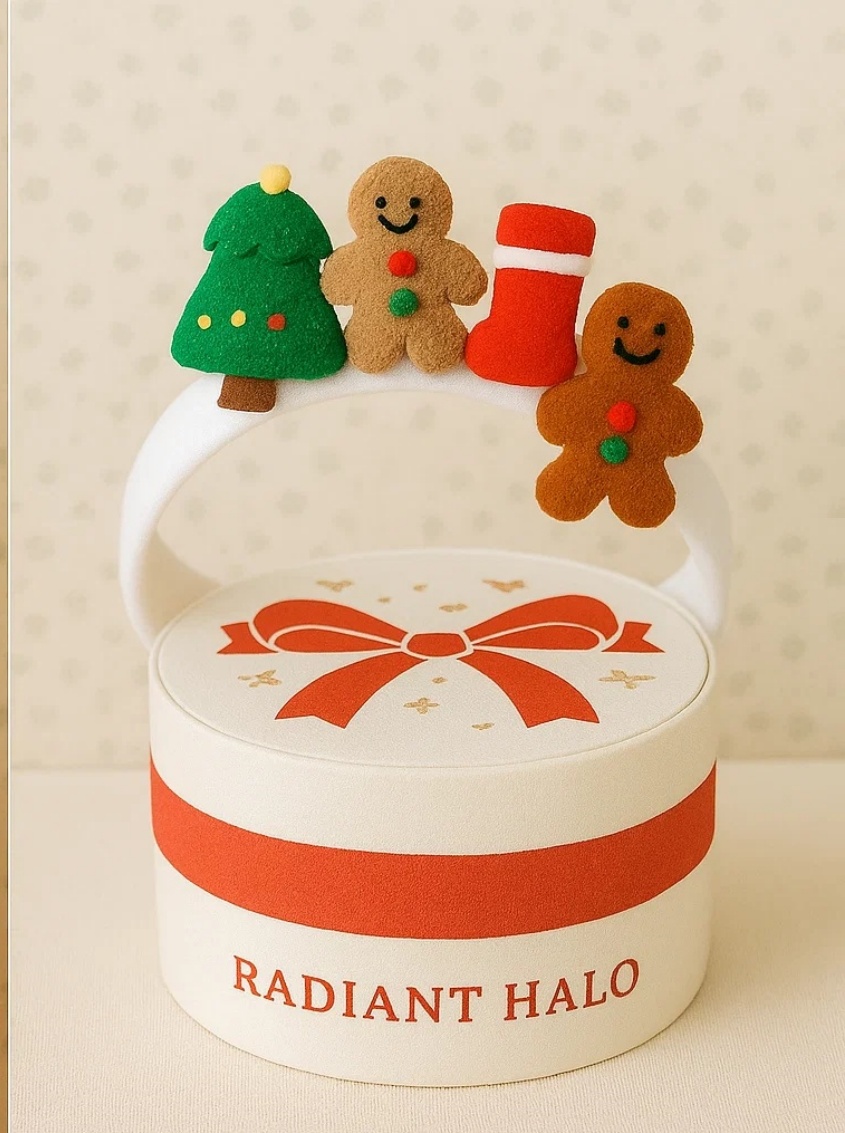 Christmas Tree and Gingerbread Man Baby Headband