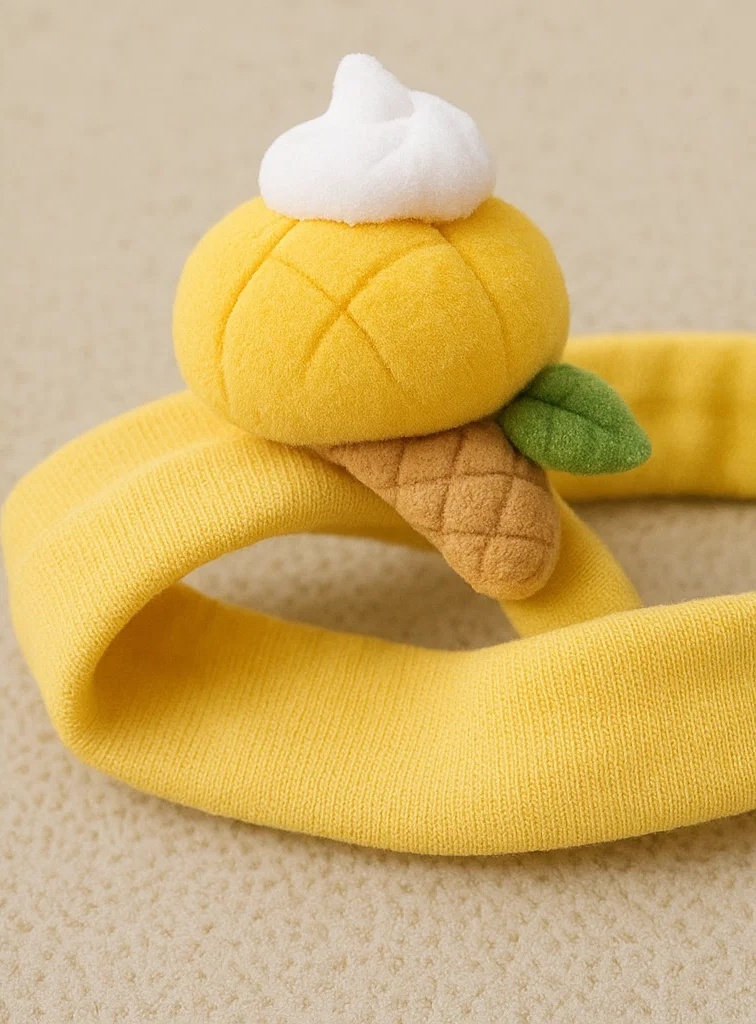 Ananas-Eistüte Baby Haarband – Süßes Sommer-Stirnband mit Plüschfrucht