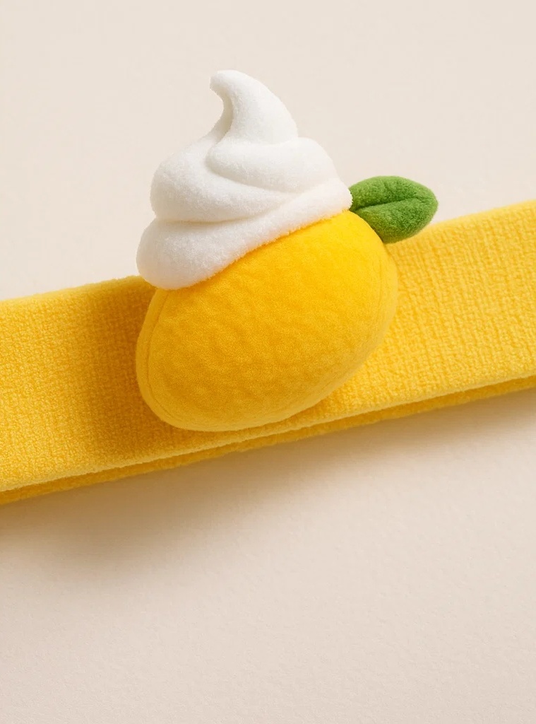 Cinta para bebé con mango cremoso – Diadema de verano con decoración suave de fruta