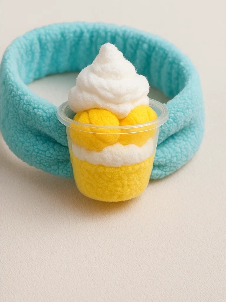 Faixa de Cabelo para Bebê – Sorvete de Manga em Copo Fofo