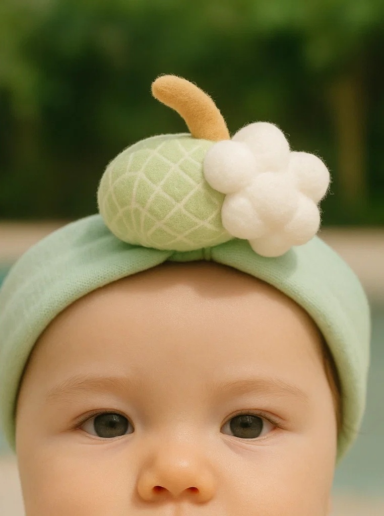 Bandeau bébé cornet de glace melon vert