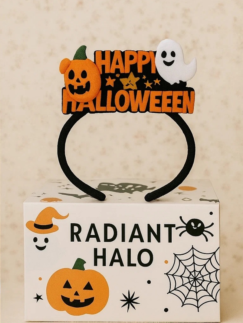 Tiara de Pelúcia Radiante de Halloween para Bebê
