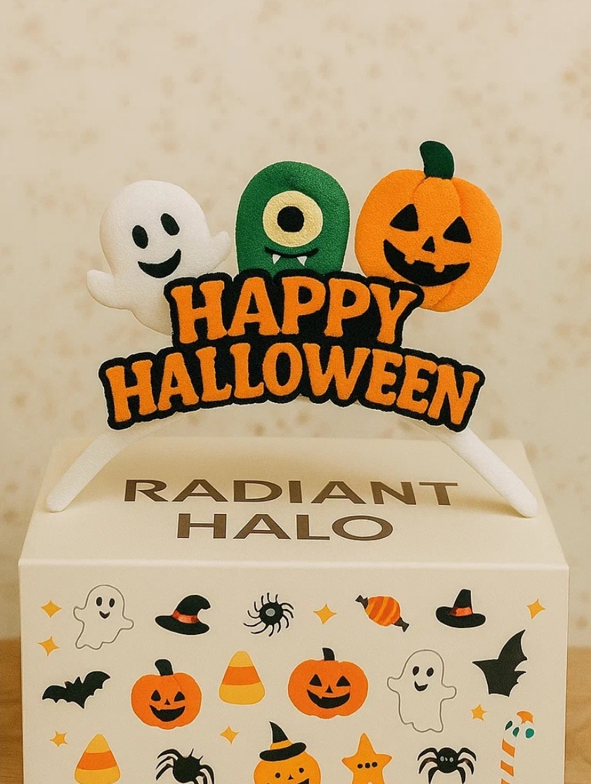 Zářivá plyšová halloweenská čelenka pro miminko
