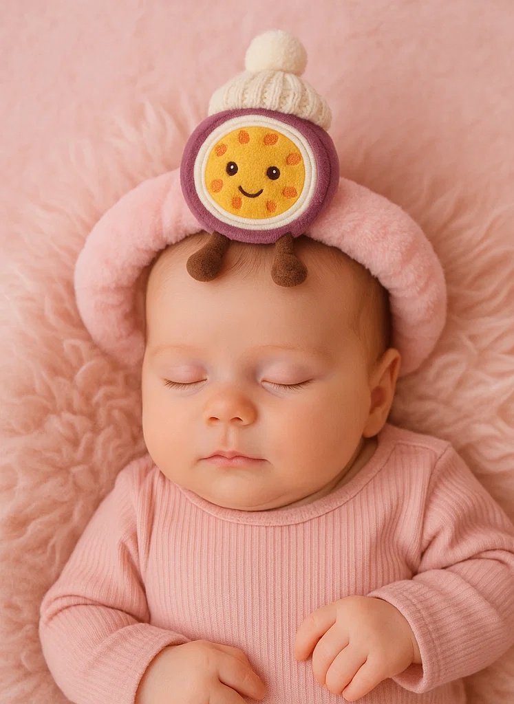 Radiant Halo Baby Headband with Plush Toy – Perfect for Photoshoots and Daily Wear