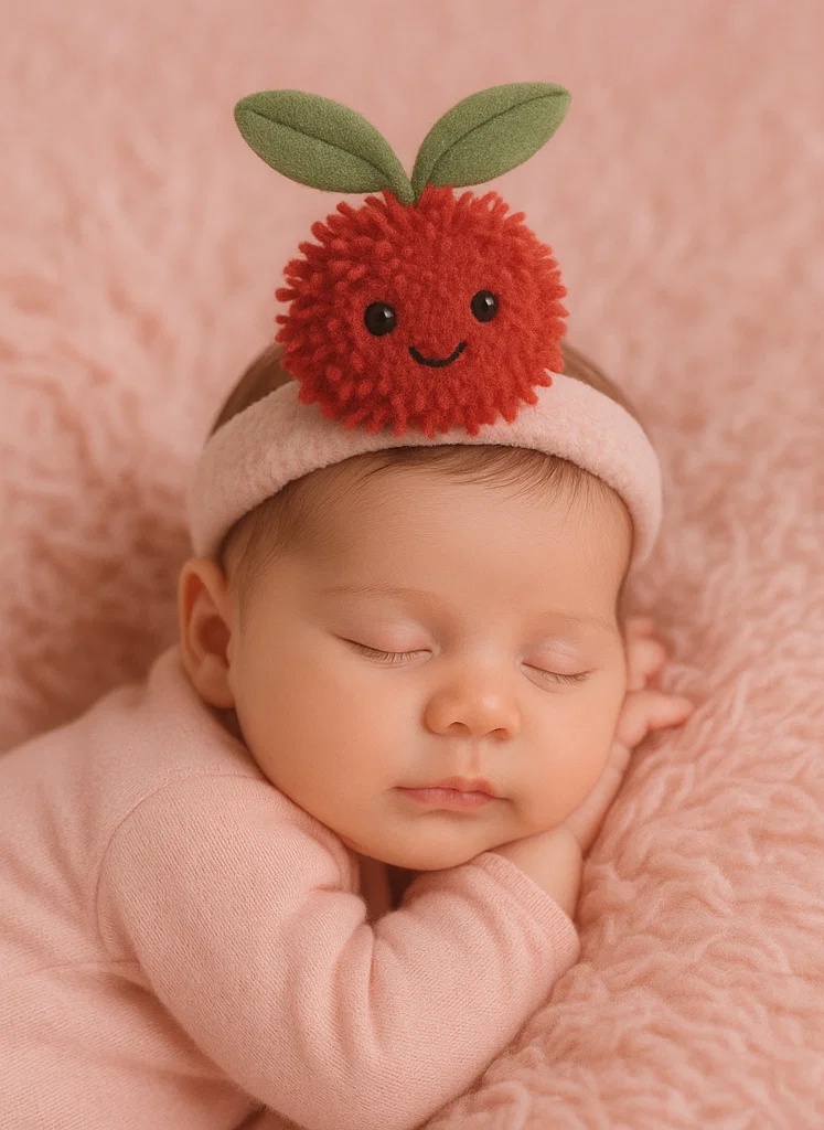 Radiant Halo Plush Toy Baby Headband - Apple Edition (Red Version)