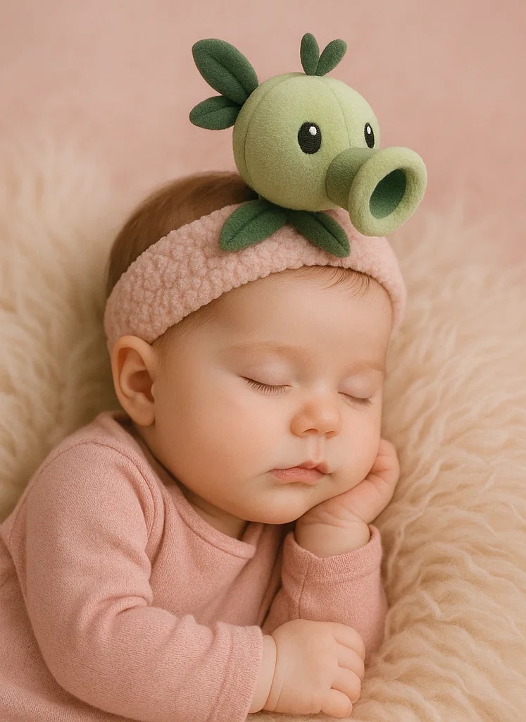 Radiant Halo Plush Toy Baby Headband - Pea Shooter Edition (Green Version)