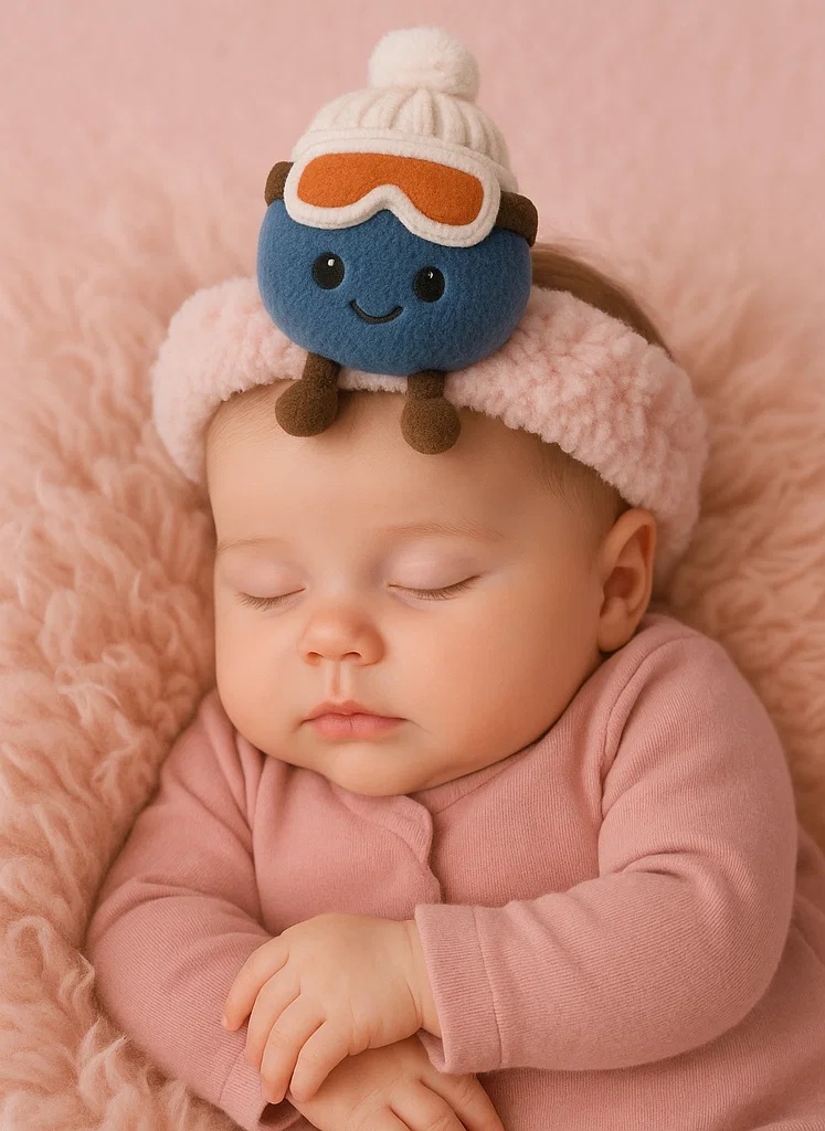 冬の寒さから守る可愛いベビー用ぬいぐるみヘッドバンド