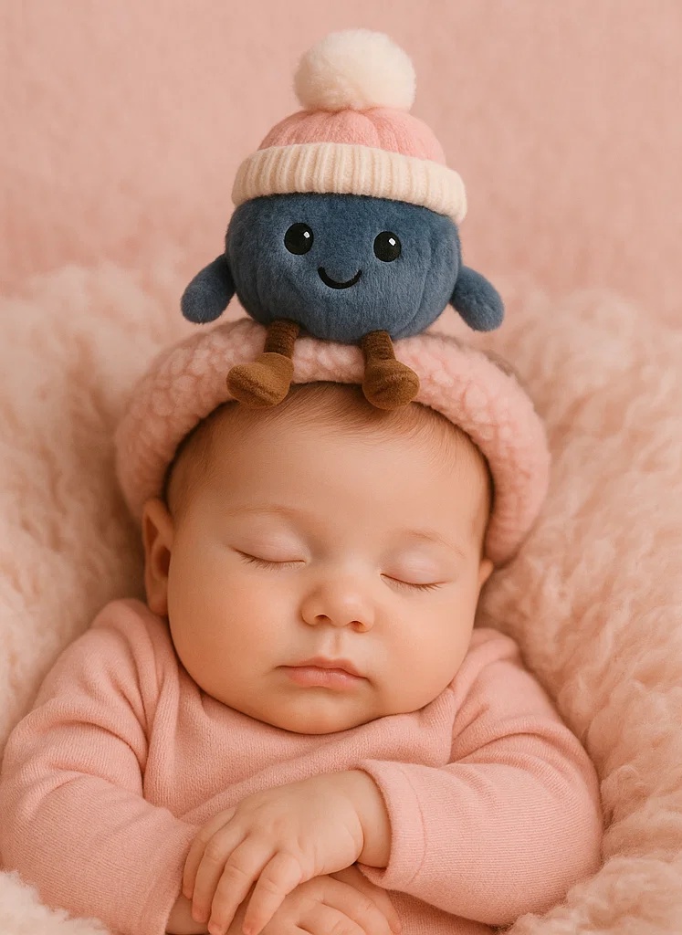 Bandeau en peluche doux et adorable pour bébé en hiver