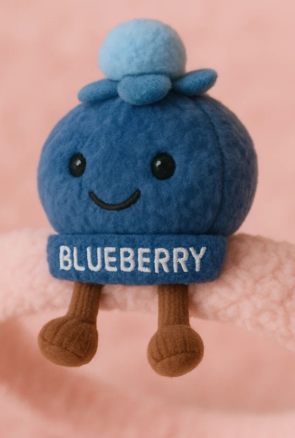 Plush Toy Baby Headband, Blueberry Design
