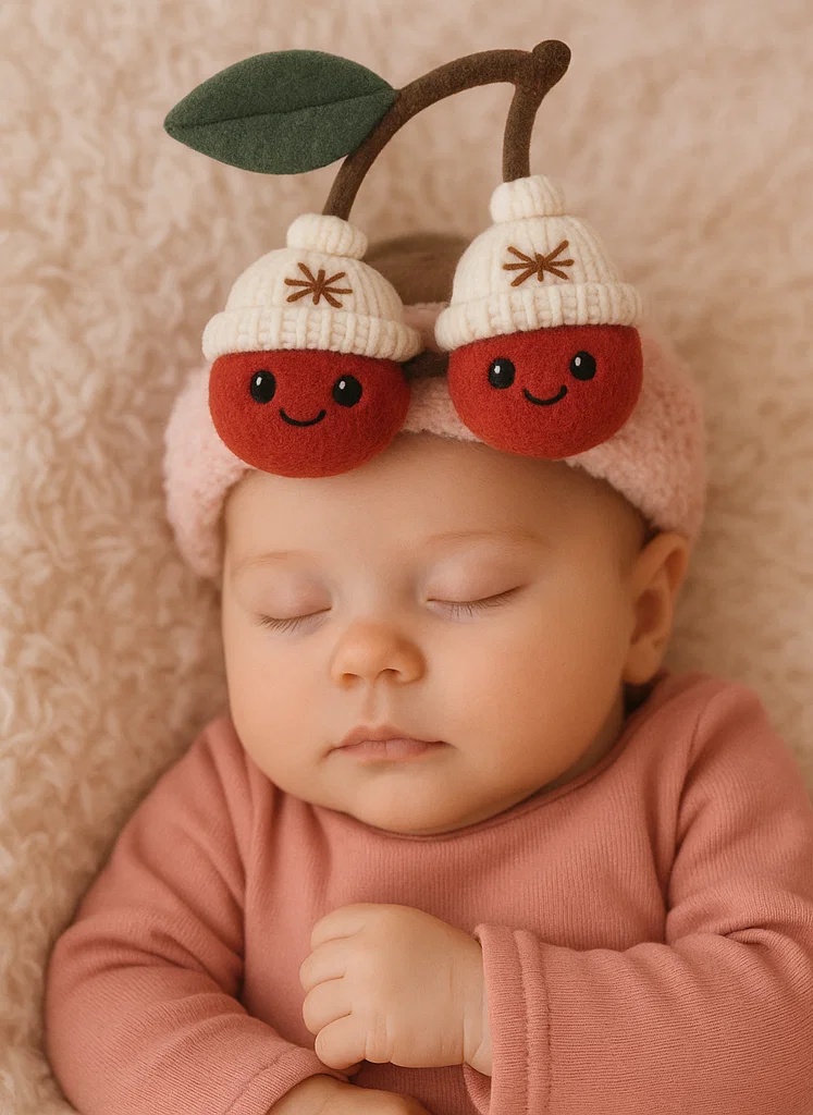 Cherry Twins Baby Plush Headband