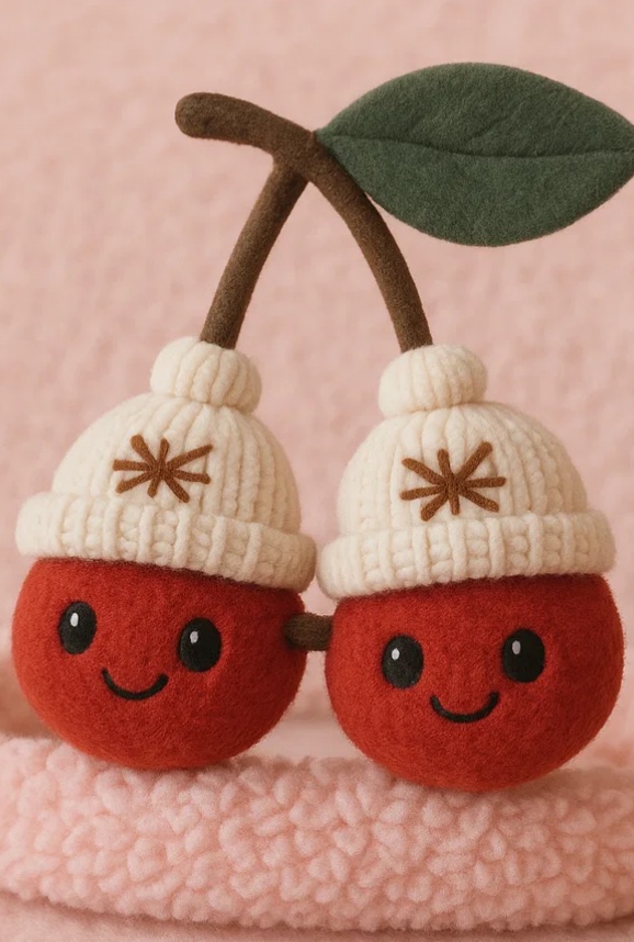 Cherry Twins Baby Plush Headband