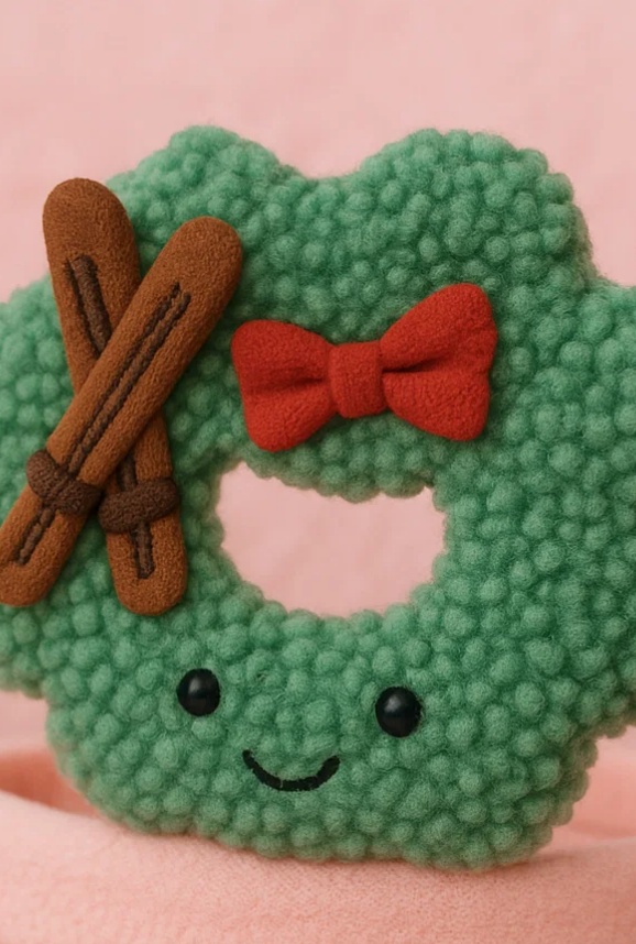 Diadema de felpa para bebé “Corona Verde” edición Navidad