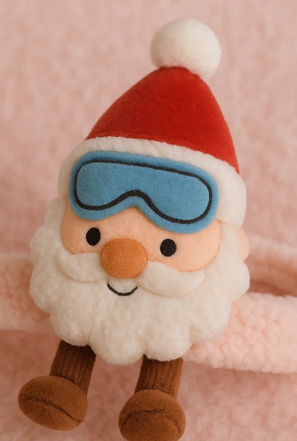 Santa Claus Plush Toy Baby Headband with 'Après Ski' Goggles – Cozy and Fun Winter Accessory