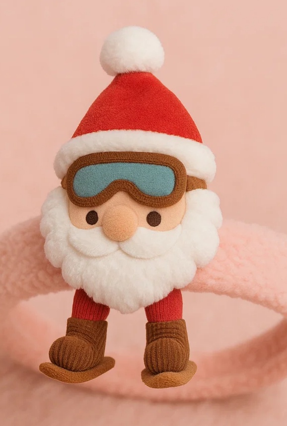 Plush Santa Claus Baby Headband with Ski Boots – Cute Winter Holiday Accessory