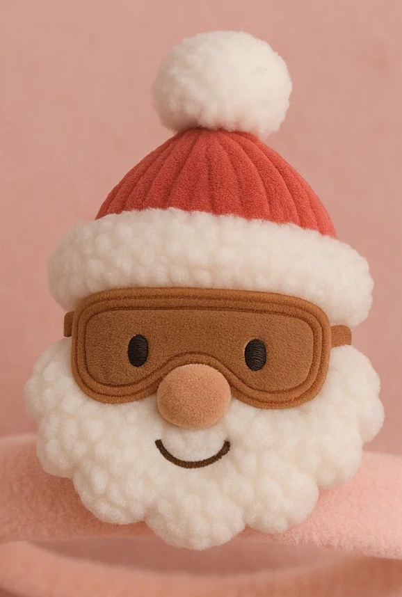 Santa Plush Toy Baby Headband with Knitted Hat – Cozy and Stylish Winter Headband
