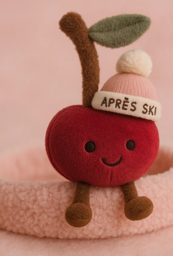 Plush Cherry with Hat Baby Headband – Cute and Cozy Winter Headband