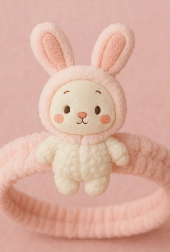 Plush Bunny Baby Headband – Soft and Cute for Winter