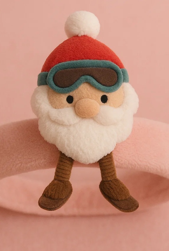 Santa Plush Toy Baby Headband - Adorable Santa Design for Babies, Soft and Cozy Christmas Headband