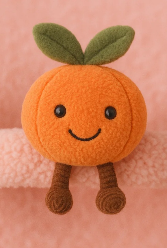 Peach Plush Toy Baby Headband - Soft and Cute Plush Toy Headband for Babies with Smiling Peach
