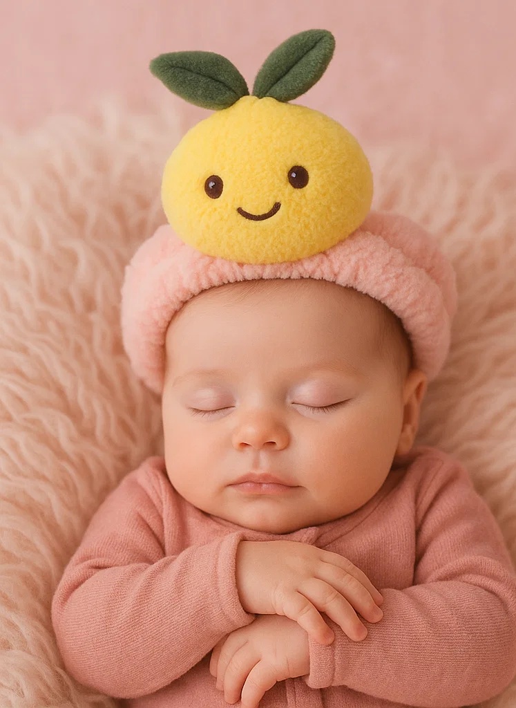 Orange Plush Toy Baby Headband - Soft and Adorable Plush Headband with Cute Orange Design for Babies